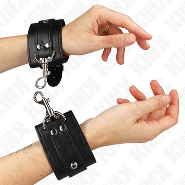 KINK - MENOTTES DE DONJON VERROUILLABLES NOIRES RÉGLABLES 21-28 CM X 5.5 CM