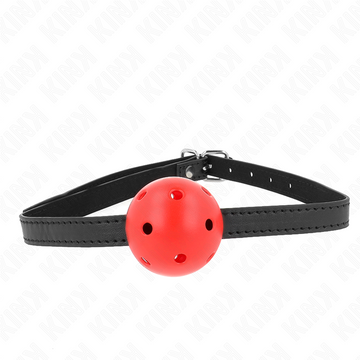 KINK - Bâillon boule respirant ROUGE SIMPLICITY 4,5 CM 62 x 1,5 CM
