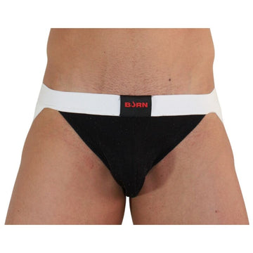 BURN - 004 JOCK GLANZEND ZWART / WIT M