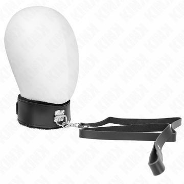 KINK - COLLIER AVEC CEINTURE 116 CM AVEC SANGLE EN CUIR NOIR RÉGLABLE 40-48 CM X 6 CM