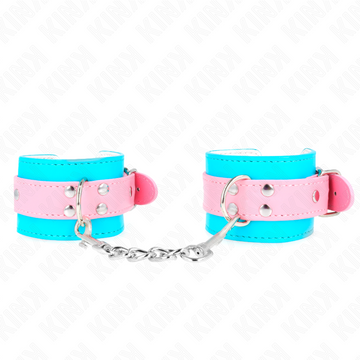 KINK - MENOTTES DE POIGNET MIGNONNES BLEUES / ROSES RÉGLABLES 16-28 CM X 5 CM
