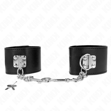 KINK - Polsbanden met hangslot, zwart, verstelbaar, 16-23 cm x 5,5 cm