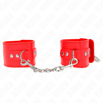 KINK - POLSBANDJES MET HANGSLOTSLUITING, ROOD, VERSTELBAAR, 16-23 CM X 5,5 CM