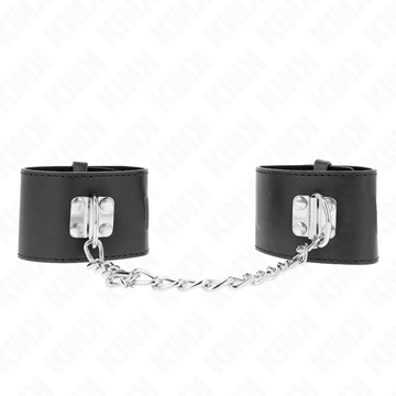 KINK - MENOTTES FIXES AVEC CHAÎNE 30 CM ET FERMETURE CADENAS NOIR AJUSTABLE 16-23 CM X 5.5 CM