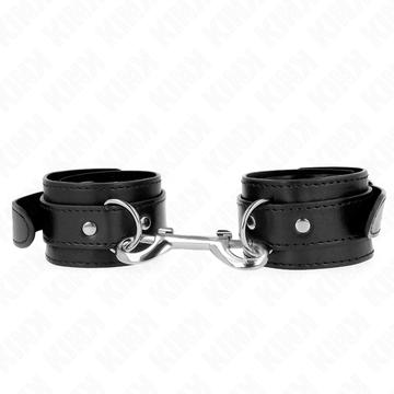 KINK - POLSBANDJES - ENKELE RIJ KLINKNAGELS, ZWART, VERSTELBAAR, 17-28 CM X 5 CM