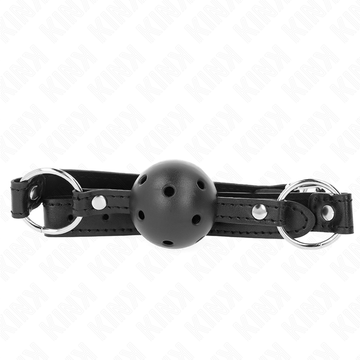KINK - HOLLE HARDE ZWARTE BAL 4,5 CM GAG MODEL 1 63,5 X 2 CM