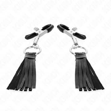 KINK - LEATHERETTE TASSEL NIPPLE CLAMPS 6 CM