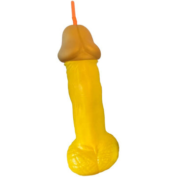 DIABLO PICANTE - VERRE PÉNIS EN PLASTIQUE JAUNE