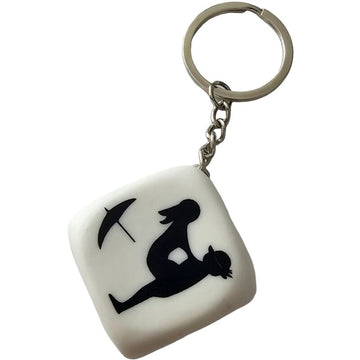 DIABLO PICANTE - PORTE-CLÉS DÉS BLANCS AVEC POSES