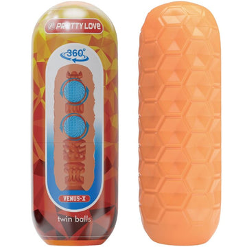 PRETTY LOVE - TWIN BALLS MANNENMASTURBATOR ORANJE