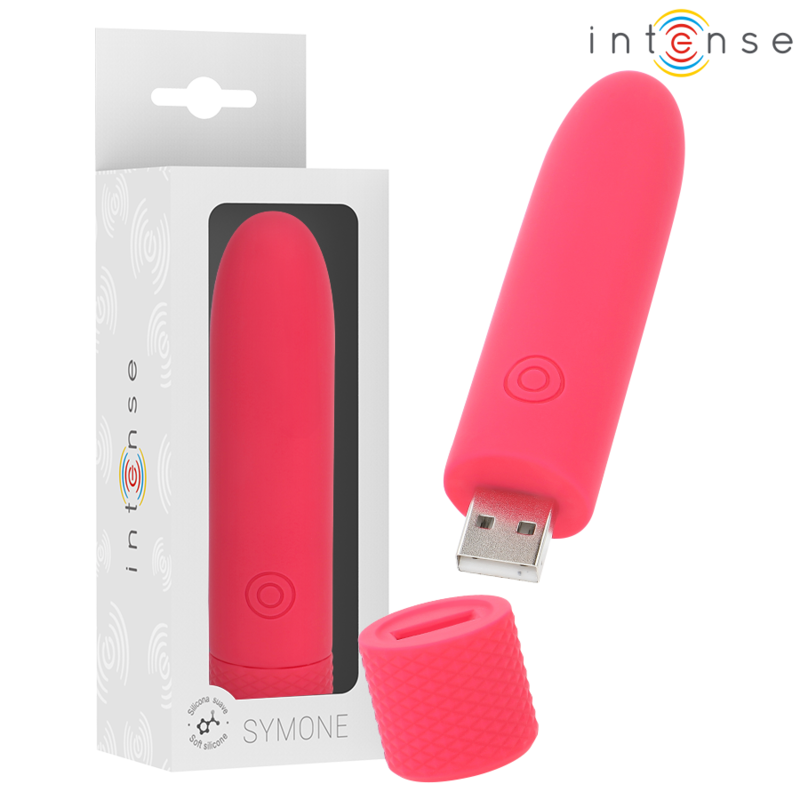 INTENSE - BALLE VIBRANTE RECHARGEABLE USB SYMONE 8 VIBRATIONS ROUGE 10 X 2.2 CM