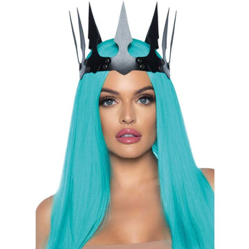 LEG AVENUE - COURONNE MALEFICENT EN CUIR SYNTHÉTIQUE AVEC CLOUS NOIRE