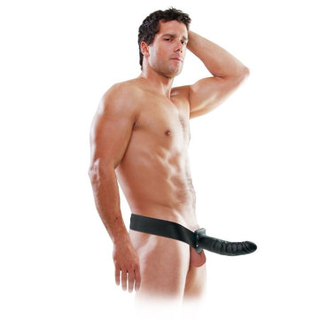 SÉRIE FETISH FANTASY - HARNAIS AVEC GODEMICHET CREUX 19 CM NOIR