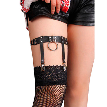 SUBBLIME - 953744 JARRETIÈRE PUNK RÉGLABLE EN CUIR NOIR TAILLE UNIQUE