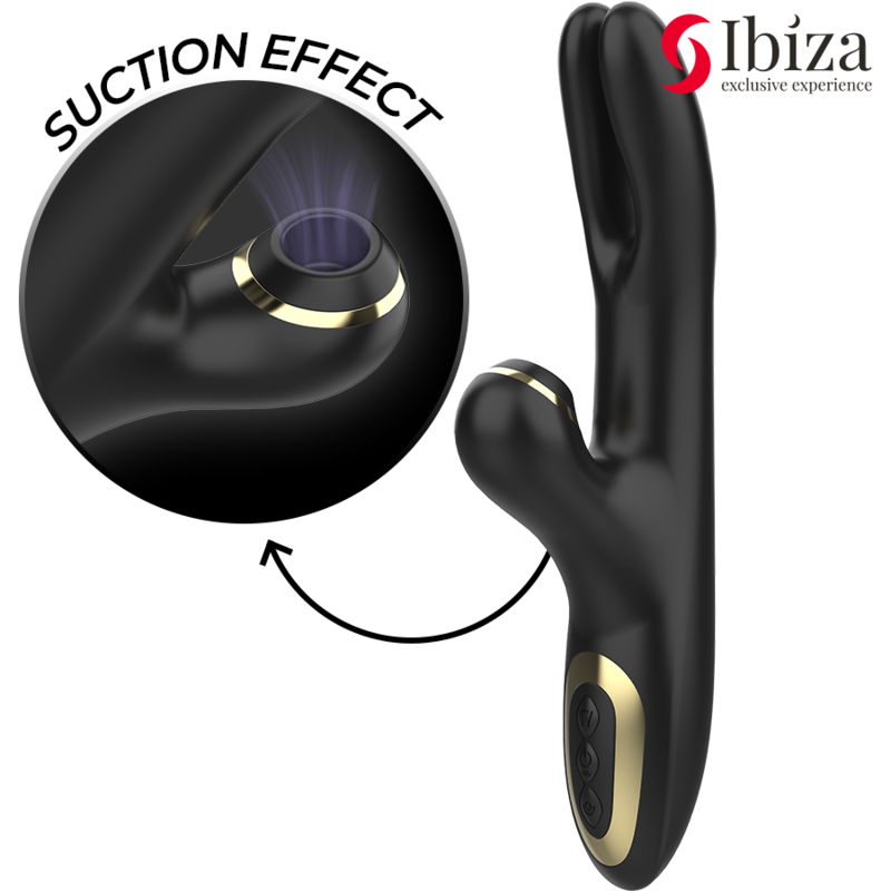 IBIZA - DUBBELE VIBRATORKLEM ZWART