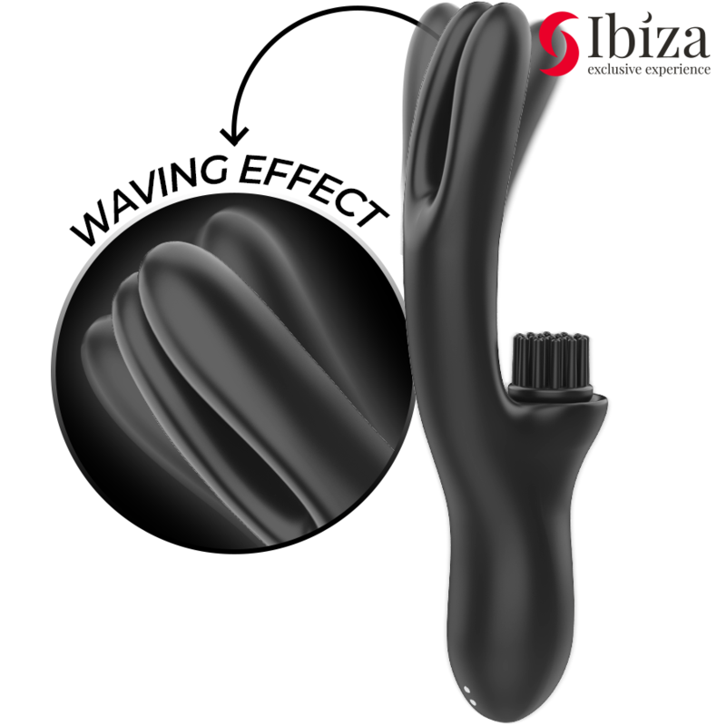 IBIZA - HI-TECH RABITT BRUSHING MULTI-CELL CLITORIAL EN DOUBLE WAVE VIBRATOR