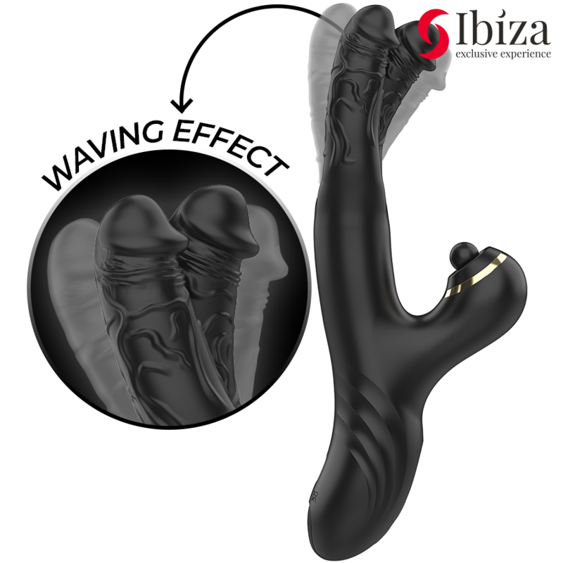 IBIZA - TWO DRAGONS DUBBELE VIBRATOR ZWART