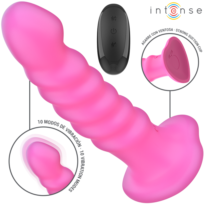 INTENSE - CINDY VIBRATOR MAAT L SPIRAALONTWERP 10 VIBRATIES ROZE AFSTANDSBEDIENING