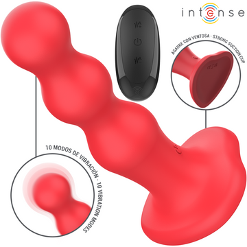 INTENSE - CODY VIBRATOR MET ZUIGNAP, RODE AFSTANDSBEDIENING