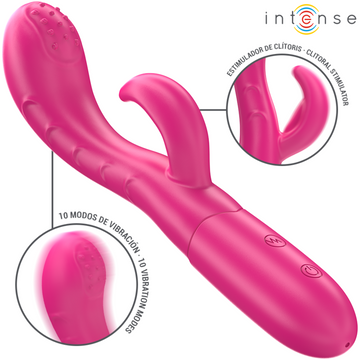 INTENSE - AMARA VIBRATOR MET STIMULERENDE TONG, 10 VIBRATIES, ROZE