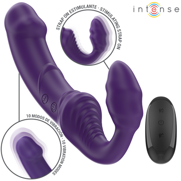 INTENSE - JILL DUBBELE VIBRATOR 20 CM PAARSE AFSTANDSBEDIENING