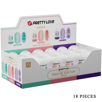 PRETTY LOVE - CUPID X 18 MANNELIJKE MASTURBATOREN MET VERSCHILLENDE TEXTUREN