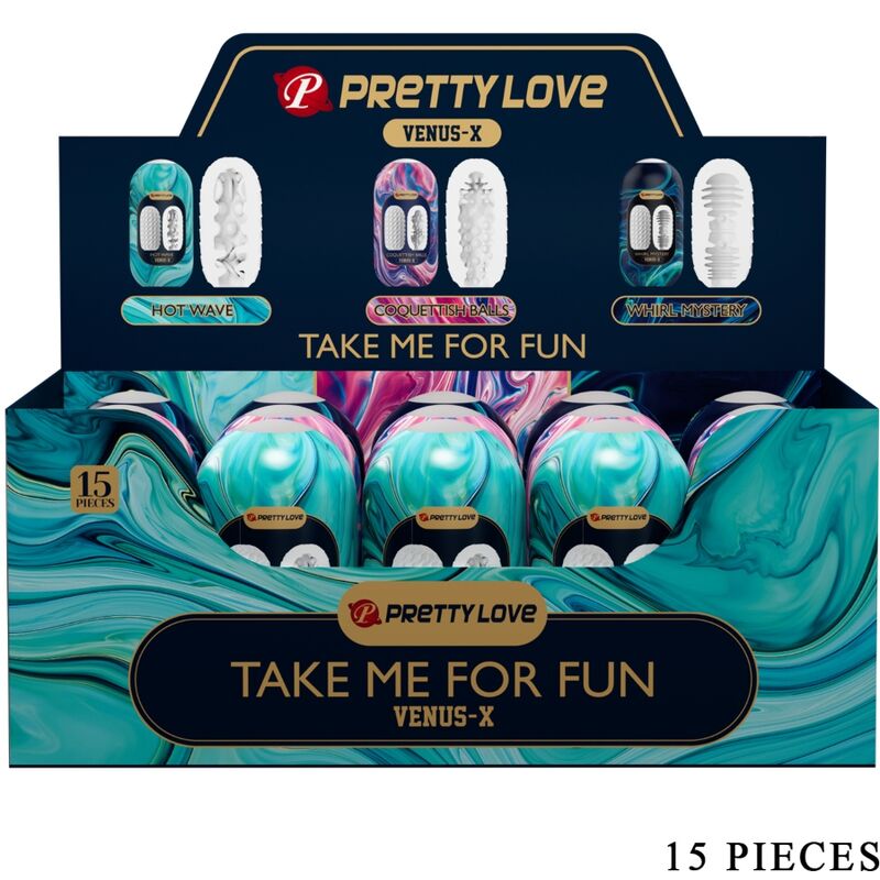 PRETTY LOVE - VENUS X 15 SILICONEN MANNELIJKE MASTURBATOREN WIT