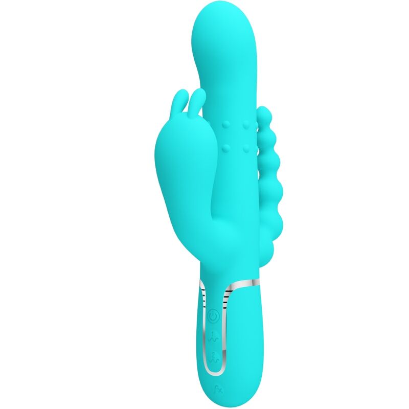 PRETTY LOVE - CAMMY 4-IN-1 MULTIFUNCTIONELE VIBRATOR MET DRIE KONIJNEN, BLAUW