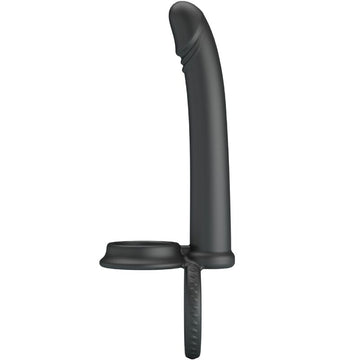 PRETTY LOVE - ANNEAU PÉNIS DOUBLE PÉNÉTRATION DILLION NOIR