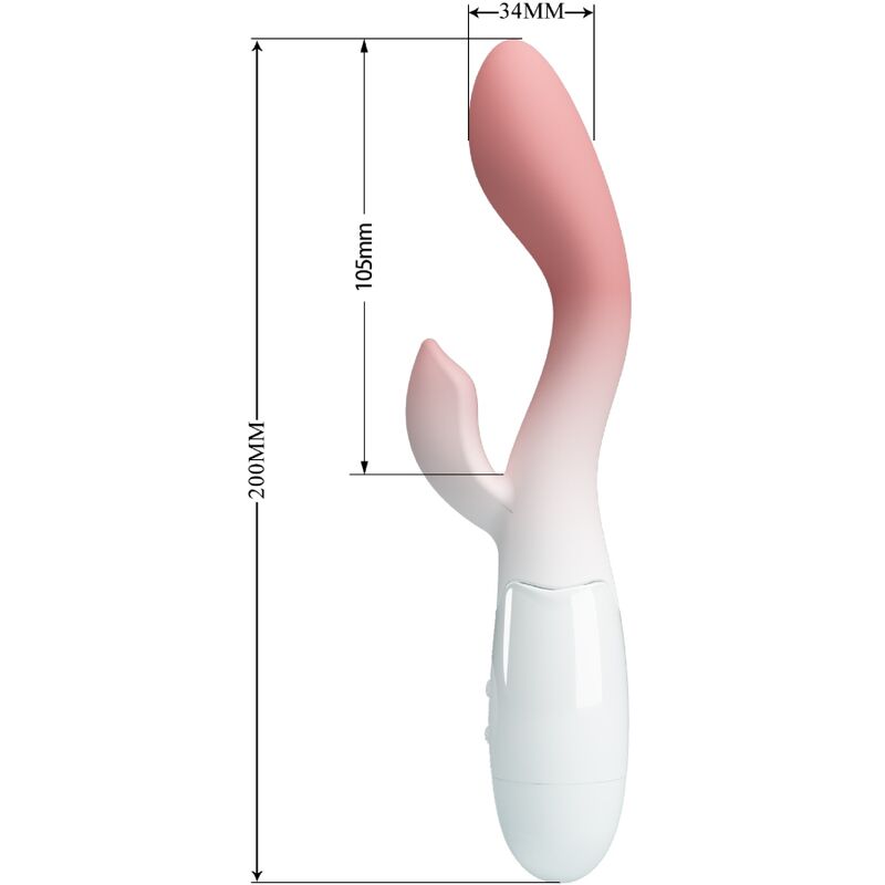 PRETTY LOVE - FELGEKLEURDE G-SPOT VIBRATOR + CLITORISSTIMULATOR 30 VIBRATIES ROZE