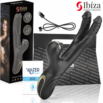 IBIZA - TWO DRAGONS DUBBELE VIBRATOR ZWART