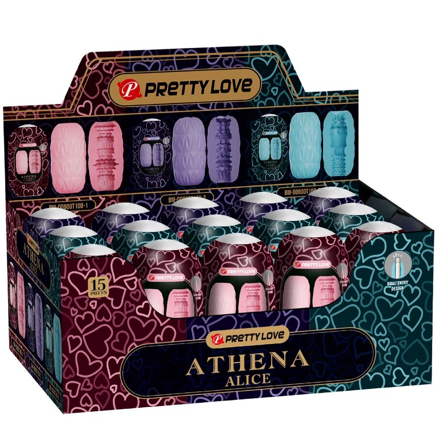 PRETTY LOVE - ATHENA ALICE PAKKET VAN 15 VERSCHILLENDE MANNELIJKE MASTURBATOREN