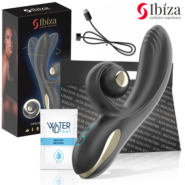 IBIZA - TWISTER VIBRATOR MET CURVE STIMULATOR EN VIBROROTATIE