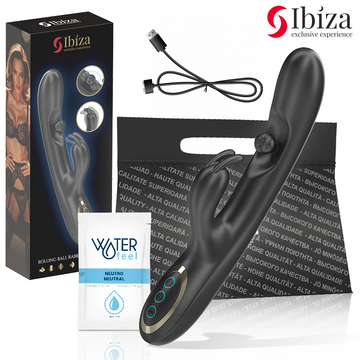 IBIZA - KRACHTIGE KONIJNENVIBRATOR MET MASSAGE- EN ROLLERENDE PAREL