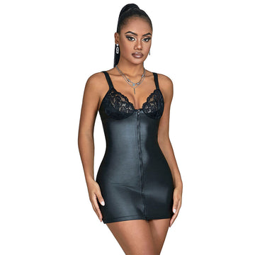 SUBBLIME - 957568 ROBE ZIPPÉE EN CUIR NOIRE T S/M