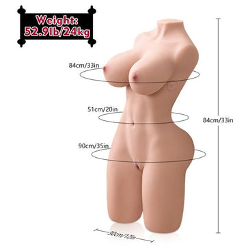 XISE - TORSE RÉALISTE POUSSANT ERICA AVEC VIBRATION FÉMININE 84 CM
