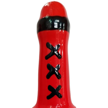 CONDOMERIE - HANDGESCHILDERDE CONDOMS MET EEN NIEUWIGHEIDSMOMENT AMSTERDAM ROOD