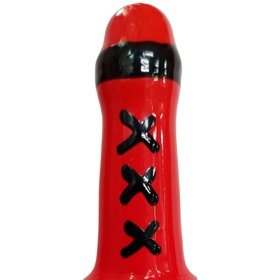 CONDOMERIE - HANDGESCHILDERDE CONDOMS MET EEN NIEUWIGHEIDSMOMENT AMSTERDAM ROOD