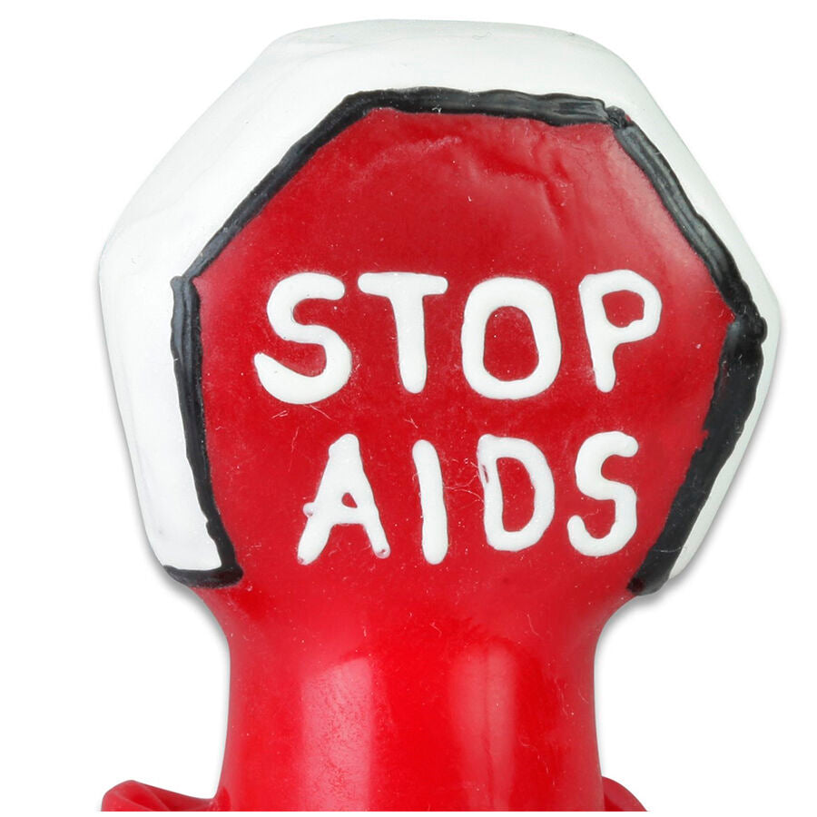 CONDOMERIE - HANDGESCHILDERDE CONDOMS MET EEN NIEUWIGHEIDSMOMENT STOPT AIDS