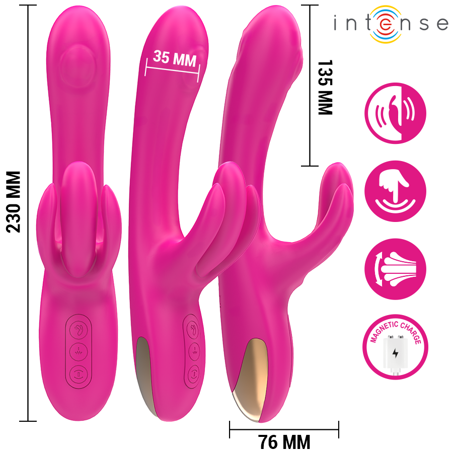 INTENSE - BRITNEY MULTIFUNCTIONELE KONIJNENVIBRATOR 23 CM ROZE