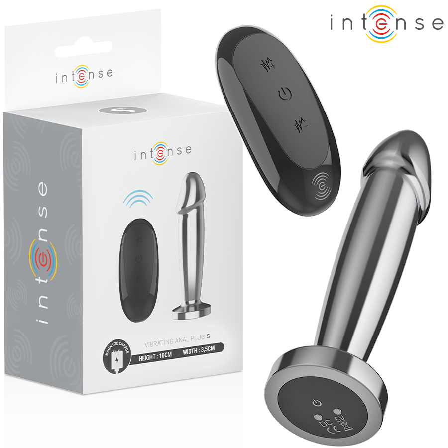 INTENSE - PLUG ANAL DILDO MÉTALLIQUE 10 VIBRATIONS AVEC TÉLÉCOMMANDE S