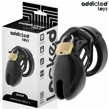 ADDICTED TOYS LOCKED - CAGE À PÉNIS EN OBSIDIENNE TAILLE S