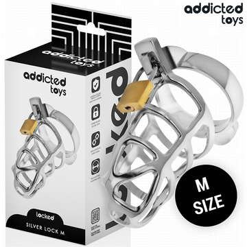 ADDICTED TOYS LOCKED - CAGE PÉNIS VERROUILLÉE EN MÉTAL TAILLE M