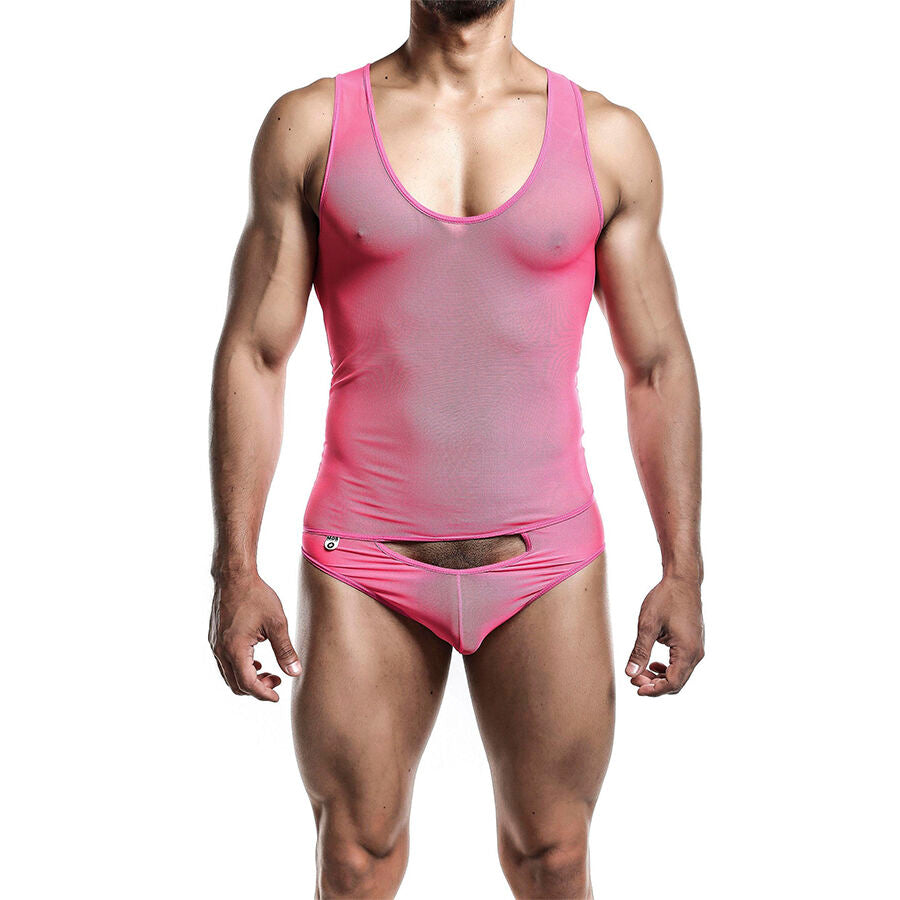 MOB - TRANSPARANTE ROZE BODYSHEER MAAT S/M