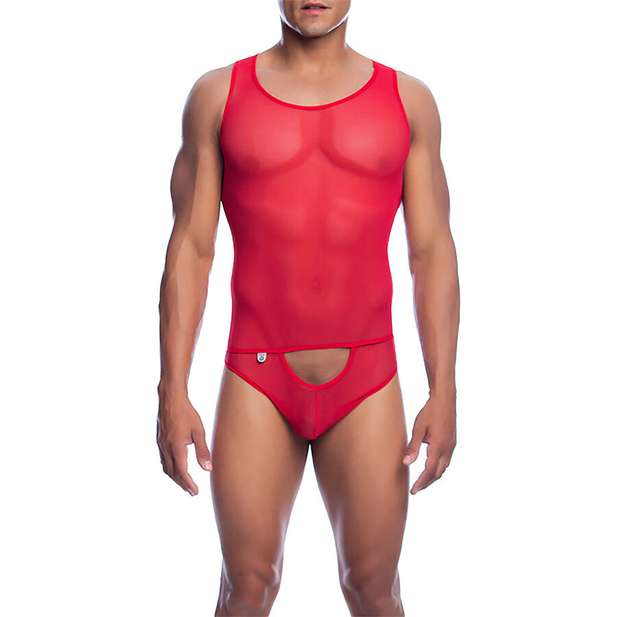 Haut du corps transparent rouge Taille L/XL