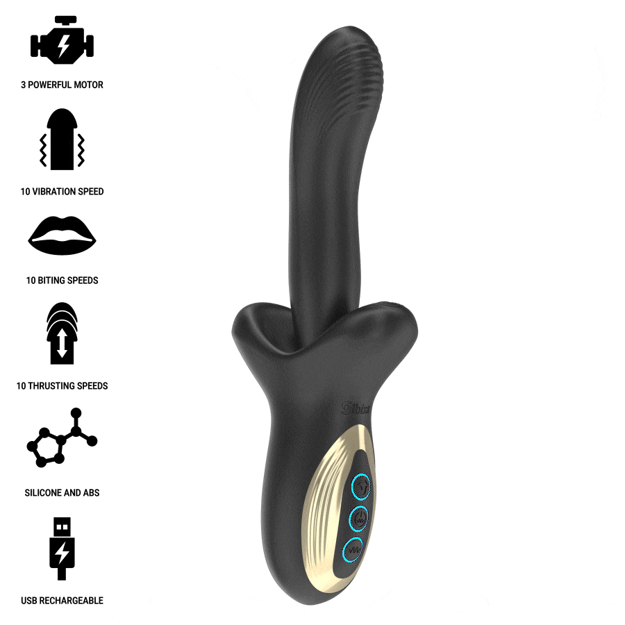 IBIZA - KRACHTIGE VIBRATOR MET STOOT- EN BIJTEFFECT