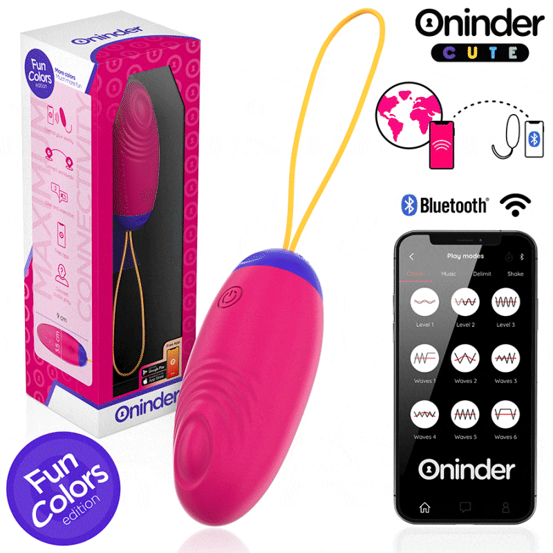 ONINDER CUTE - LOVE PLEASURE VIBRO-WAVE TAPPING SILICONE EGG - GRATIS WERELDWIJDE APP