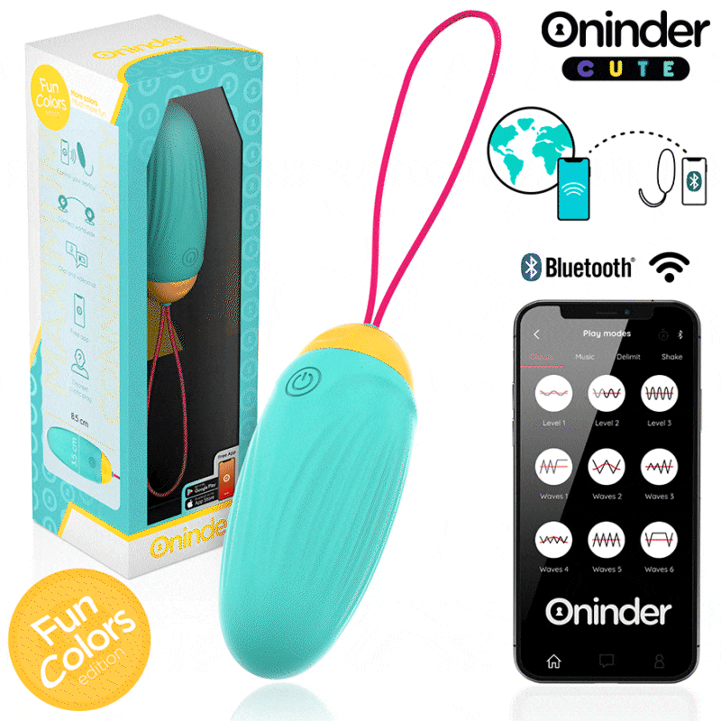 ONINDER CUTE - LOVE PLEASURE VIBREREND DRAAIEND SILICONEN EGG-EI - GRATIS WERELDWIJDE APP