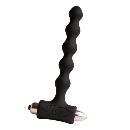 ROCKS-OFF - PETITE SENSATIONS PEARLS ANALE PLUG VIBRATOR ZWART