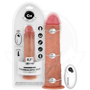 COCK MILLER - REALISTISCHE DILDO MET ZUIGNAP EN VIBRATIE MET AFSTANDSBEDIENING 20,5 CM